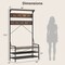 Costway Coat Rack 4-In-1 Hall Tree with 11 Hanging Hooks, Shoe Bench, 2-Tier Shoe Rack Gray/Brown